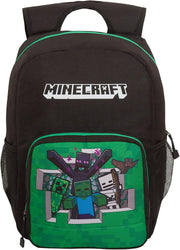 Minecraft Backpack Kids Adults Large School Collage Work Laptop Bag Gaming Rucksack Gift For Gamer - Black