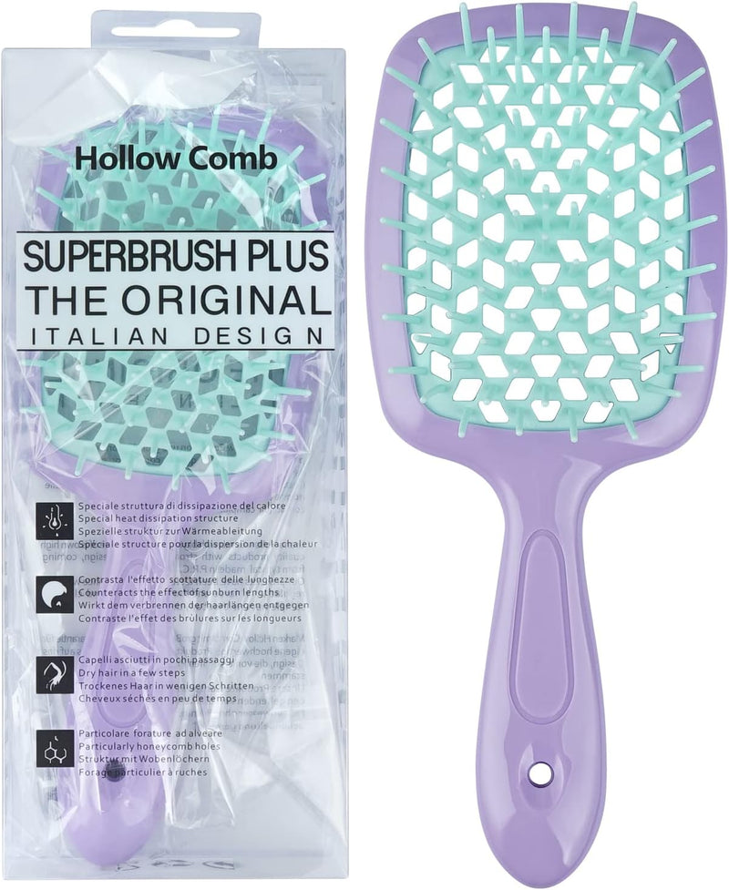 Hair Brush Comb For Hair Detangling Hair Brush Women Hair Styling Brush Hairbrush For Fine Hair Massage Comb Straw Hair Brush Vented Light Green+Purple - 002 Light Green+Purple