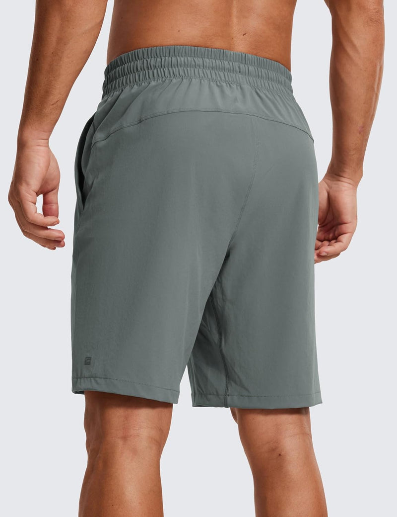 CRZ YOGA Men's Linerless Workout Shorts -9'' Quick Dry for Running Sports Athletic Gym with Pockets