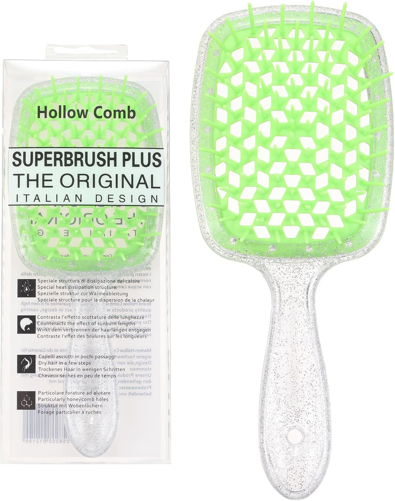 Hair Brush Comb For Hair Detangling Hair Brush Women Hair Styling Brush Hairbrush For Fine Hair Massage Comb Straw Hair Brush Vented Light Green+Purple - 022 Green+Transparent