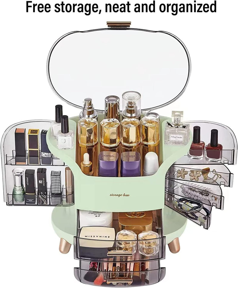 U-HOOME Makeup Organizer,U-HOOME Cosmetic Display Case Make up Organizer Skin Care Organizer,SkinCare Organizers for Bathroom Countertop,Bedroom Vanity Organizer Desk and Travel (White)
