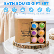 SKY-TOUCH Bath Bombs Gift 6 Pack, Large Organic & Natural Essential Oil Handmade Set Moisturize Dry Skin