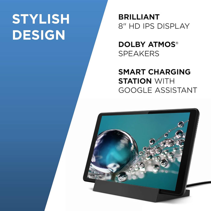 Lenovo Smart Tab M8 with Google Assistant Android Tablet| 8 inch HD | 32GB | Smart Charging Station | WiFi | 2GB RAM | Iron Grey