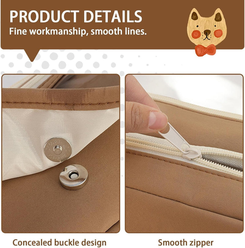 Cute Capybara Pencil Case, Capybara School Supplies, Clear Aesthetic Pencil Pouch with Cute Capybara Pins and Plush, Large Capacity Multi-layers Pen Case