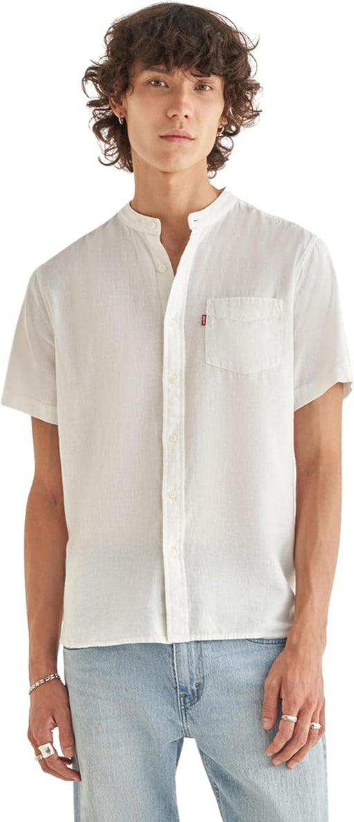Mens Levi's Men's Short-Sleeve Banded Collar Shirt Classic - Neutrals