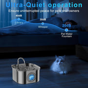 SKY-TOUCH Cat Water Fountain, 3.2L/108oz Stainless Steel Pet Fountain with Super Quiet Pump, Indoor Automatic Water Dispenser for Cats, Dogs & Multiple Pets