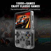Supercap - Green Retro Handheld Game Console 3.5inch IPS Screen R36S Portable Pocket Arcade 10+ Mainstream Emulator 128G TF Card 15000+ R40S Pro (Gray) - Gray