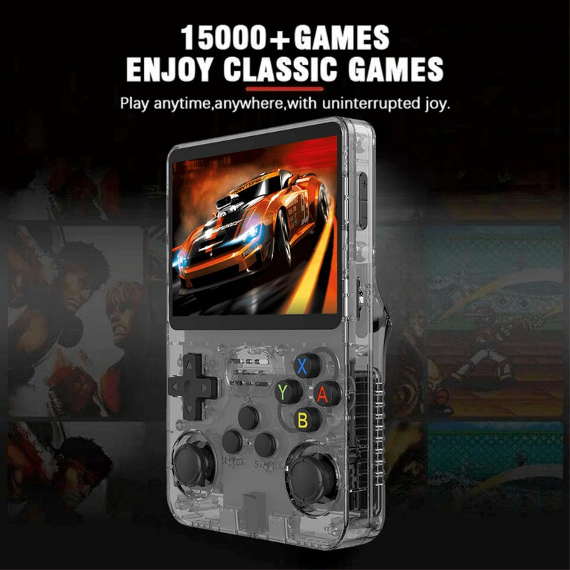Supercap - Green Retro Handheld Game Console 3.5inch IPS Screen R36S Portable Pocket Arcade 10+ Mainstream Emulator 128G TF Card 15000+ R40S Pro (Gray) - Gray