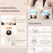 Electric Head & Eye Massager with Heat, Portable Electric Head & Eye Relaxation,Airbags, and Kneading - Portable Scalp Relief for Everyone