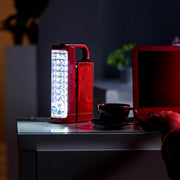 Geepas 24 Mega Luminous LED's Rechargeable LED Lantern Set Of 2 30 Super Bright SMD LEDs, Energy Efficient, USB Charging Red & Black