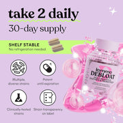 Debloat 3-in-1 Prebiotic, Probiotic & Digestive Enzyme Capsules for Bloating & Gas Relief - 2 Clinically Studied Probiotics w/5 Digestive Enzymes to Improve Digestion, Women & Men, Vegan, 60 ct