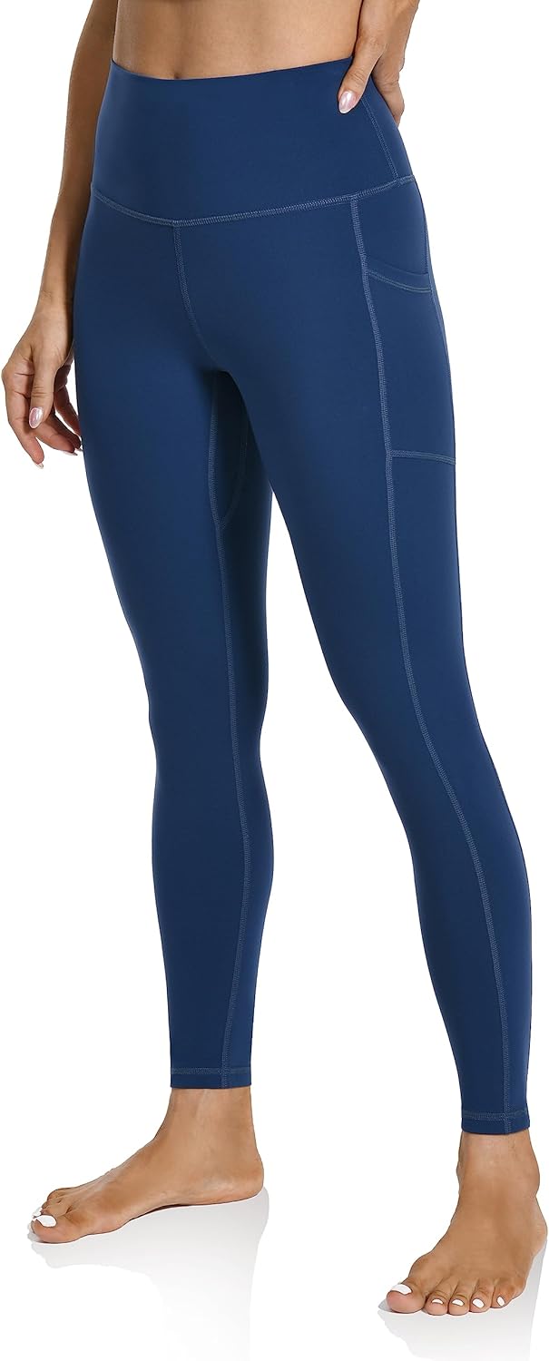 Colorfulkoala Women's High Waisted Tummy Control Workout Leggings 7/8 Length Yoga Pants with Pockets