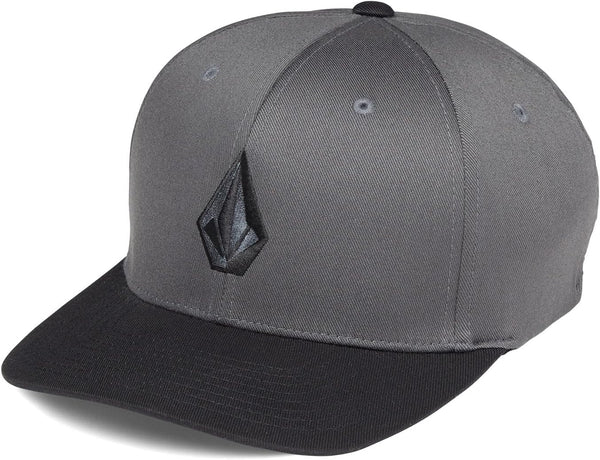 boys Full Stone Flexfit Hat Baseball Cap - Asphalt Black - New