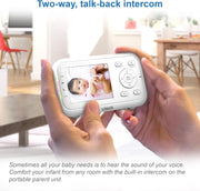 VTech VM3250 Video Baby Monitor with Camera,300m Long Range, Baby Monitor with 2.8" LCD Screen,Up to 19-hr Video Streaming,Night Vision,Secured Transmission,Temperature Sensor,Soothing Sounds,2X Zoom