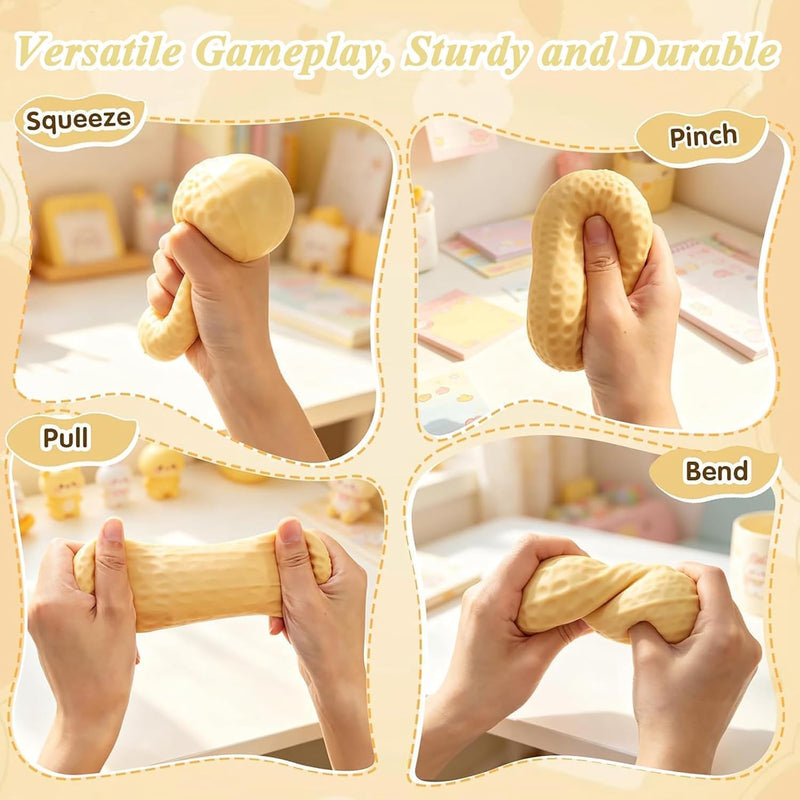 SLEEPHEAD2 Pcs Peanut Squishy and Corn Squishy,Peanut SquishyTools, Weird Squishies for Stress Relief, Anxiety Management, Portable Relaxation Tool for Office, Positive Encouragement Gift