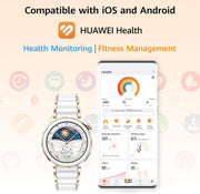 WATCH GT5 Pro 42 mm Smartwatch, Sharp-Edged Design, upto7 Days Battery Life, Pro-level Sports Watch, iOS & Android Compatible, 3 Months HUAWEI Care+, White Ceramic