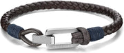 Gray Double Wrap Leather Bracelet For Men - Brown