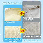 2 Pieces Pencil Case, Monochrome Pencil Case, Corduroy Pencil Case, for School, Office, Travel, Black And Cream, No