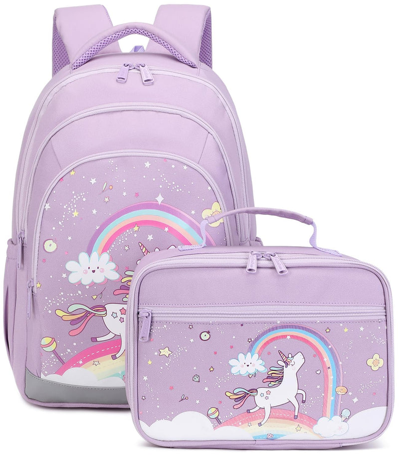 The Good Store Girls School Bag Set | Backpack with Matching Lunchbox | Waterproof and Highly Durable