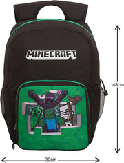 Minecraft Backpack Kids Adults Large School Collage Work Laptop Bag Gaming Rucksack Gift For Gamer - Black