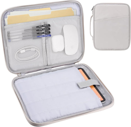 12.9 Inch Tablet Sleeve, Padded Protective Carrying Case for iPad Pro 12.9 M2/M1/2018-2020, Surface Pro 9/8/X/7/6, 12.4 Galaxy Tab S8/S7+ (White Grey-12.9) - White Gray 12.9