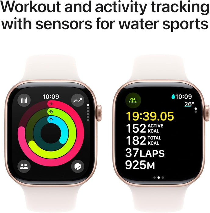Apple Watch Series 10 GPS + Cellular 46 mm Smartwatch with Jet Black Aluminium Case with Ink Sport Loop - One Size. Fitness Tracker, ECG App, Always-On Retina Display, Carbon Neutral