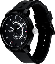 Men's Black Dial Black Silicone Watch - 1791483