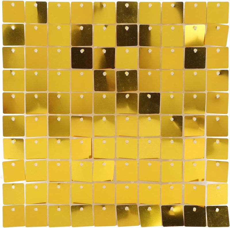 Cryfokt Shimmer Wall Backdrop, 8PCS 30 X 30cm Photo Backdrops Square Sequin Shimmer Backdrop Panel for Birthday Party, Graduation, Wedding, Anniversary (Gold)