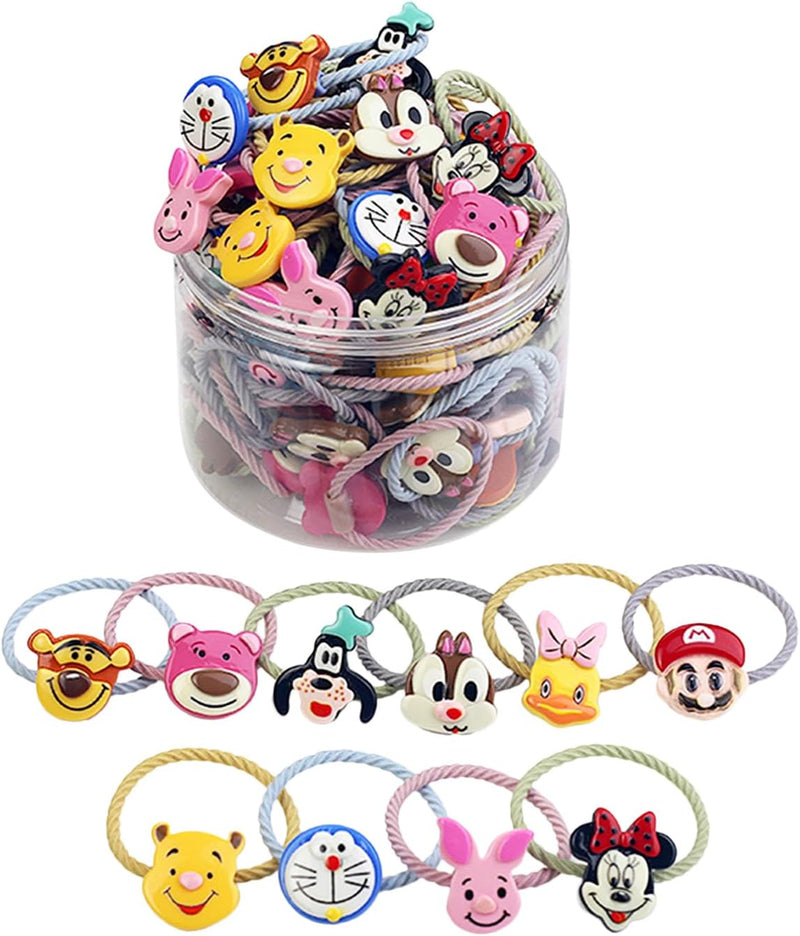 Shining Diva Fashion 20 pcs Combo Elastic Hair Bands Ties Accessories for Kids Baby Girls Women - 30 pc Combo Box of Cartoon