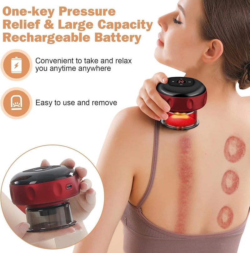 Electric Cupping Therapy Machine, 3 in 1 Cellulite Massager, Smart Dynamic Cupping Therapy Set, Rechargeable Gua Sha Cupping Massager, For Shoulders, Back and Neck, Various Areas