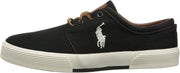POLO RALPH LAUREN Faxon Low-Top Canvas Sneaker Polo Black Cream Canvas 12D US, 45 EU