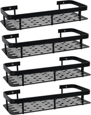 SKY-TOUCH Shower Caddy Shelf,Shower Shelf,Bathroom Shower Organizer Shelves,Rustproof Waterproof & Easy Mount,No Drilling - Self Adhesive for Bathroom Storage,30 13 4cm,Max 30lbs,4 pack - 30*14cm 4pcs aluminum storage rack