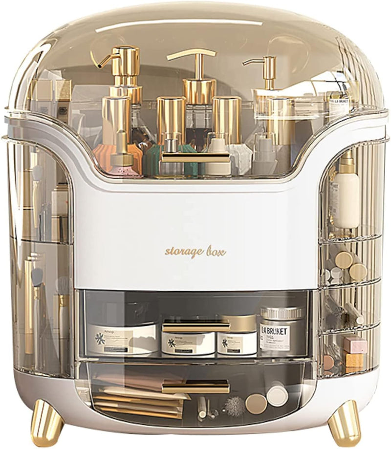 U-HOOME Makeup Organizer,U-HOOME Cosmetic Display Case Make up Organizer Skin Care Organizer,SkinCare Organizers for Bathroom Countertop,Bedroom Vanity Organizer Desk and Travel (White)