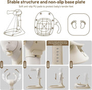 MOMENT Adjustable Baby Shower Stand, Baby Bath Stand, Baby Shower Standing Support with Adjustable Height and Safety Handle, Foldable and Compact Baby Bathtub with Stand (BROWN)