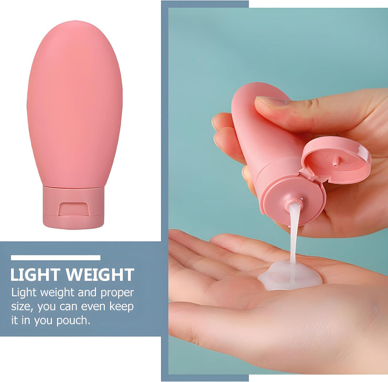 JIALTO Refiilable Travel Bottles|60 Ml Travel Essential Bottel|Silicon Squeeze Bottles|Travel Toiletry Bottles For Shampoo,Cream & Body Lotion|Ideal For Travel Accessories (Pack Of 3) - Silicone