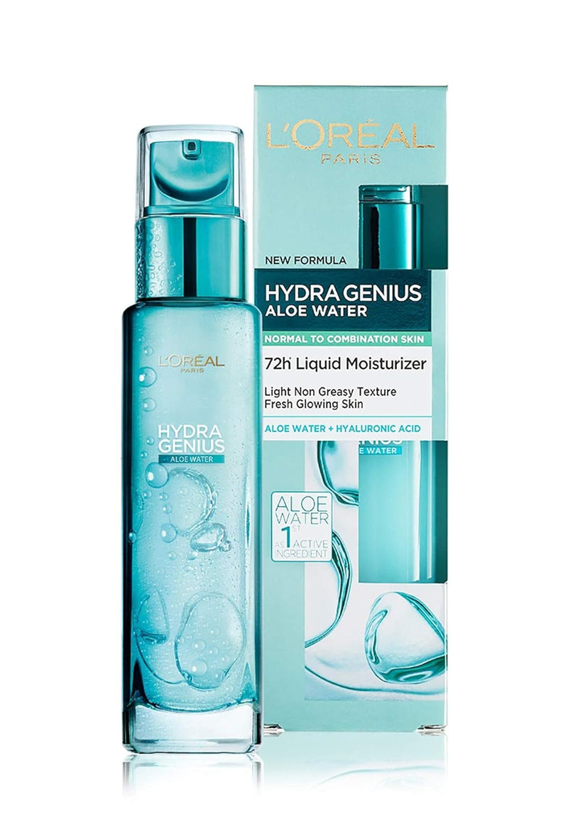 L’Oréal Paris Store Paris, Liquid Moisturiser, Hydrating For Up To 72 Hours, Hydra Genius Aloe Water, 70 ml