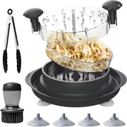 Chicken shredder tool twist large 11.8 meat shredder tool twist for quick chicken breast shredding - With Non-Slip Pads & Suction Cups, Dishwasher Safe Kitchen Tool with Tongs & Soap Brush