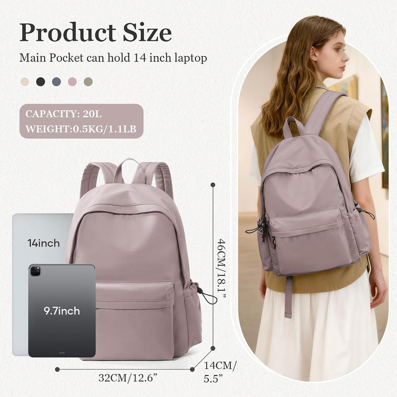 WEPOET Middle School Backpack for Teen Girls,Cute College Backpack for Women,High School Bag,Casual Travel Rucksack,Bookbag - A4-purple