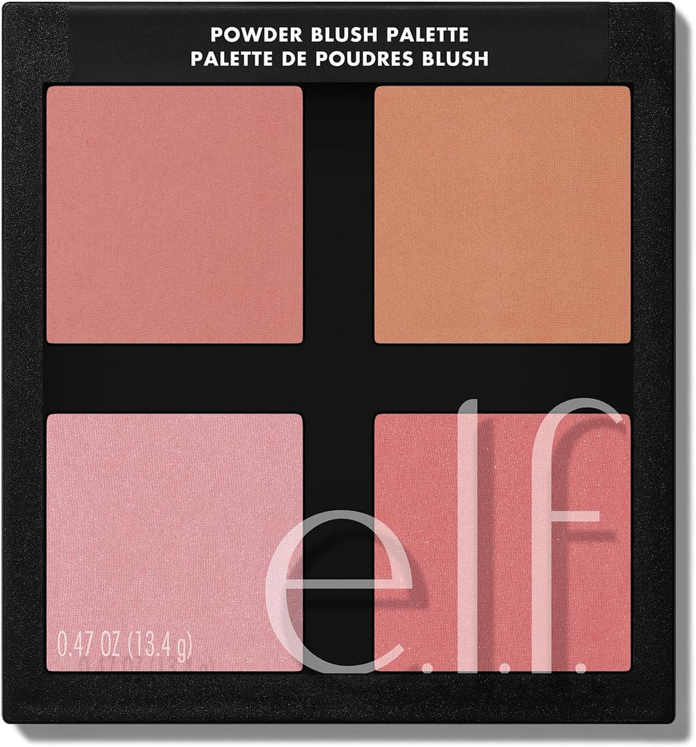 e.l.f. Cosmetics Powder Blush Palette, Four Blush Shades for Beautiful, Long-Lasting Pigment, Light