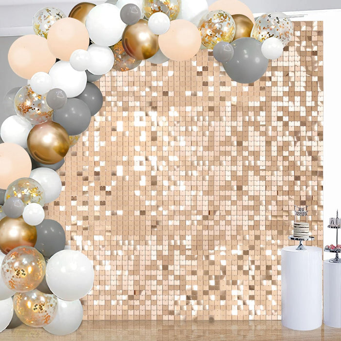 LuoluoHouse Shimmer Wall Panel Sequin Backdrop 36 Panel Birthday Wedding Background Decoration Walls Anniversary Engagement Decorations