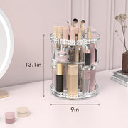 SKY-TOUCH 360-Degree Rotating Makeup Organizer,3-Tier Adjustable Cosmetic Storage Display Box Transparent Vanity Organizer for Skincare, Fragrance, and Beauty Products Bedroom,Countertop Organizer