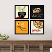 kotart Engineered Wood Photo Frames For Kitchen And Restaurant Wall Decoration - Food Quotes Decor Poster With Frame (11 Inch X 11 Inch, Multi) Design-2, Square)