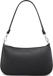 Small Shoulder bag with 2 Removable Straps Cross Body Clutch Purse Handbag for Women - Black