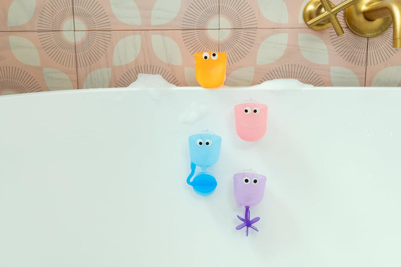 Munchkin Falls Bath Scoop & Pour Set , bath toy, bath activity fun, colorful toy to keep kids engaged, infant/baby/toddler/kids, 12 Months and above. Pack of 4