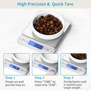 toprime Digital Kitchen Scale, Mini/Pocket Scale, 500g 0.01g High Precision Gram Micro Food Jewelry Scale with Platform, LCD Display, Tare and PCS Features