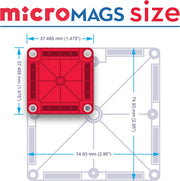 MAGNA-TILES microMAGS 26-Piece Travel Magnetic Construction Set Bold Colors, The Original Magnetic Building Brand