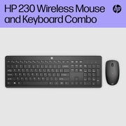 HP 230 Wireless Keyboard and Mouse Combo Set, 2.4 GHz Wireless USB-A Nano Receiver, Up to 1600 dpi, Up to 16 Months Battery Life - Black, 18H24AAABU, 18H24AA - Wireless
