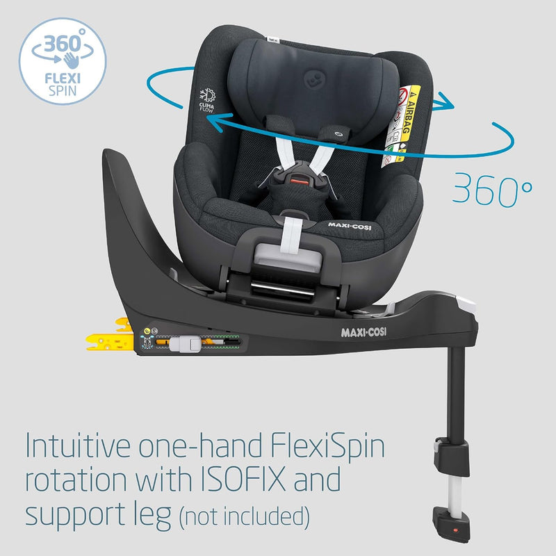 Maxi-Cosi Pearl 360 i-Size Infant Car Seat, 360 Swivel Car Seat, G-CELL Side Impact Protection, One-Hand Rotation, ClimaFlow, 0-4 Years, Authentic Red, 2 Year Warranty