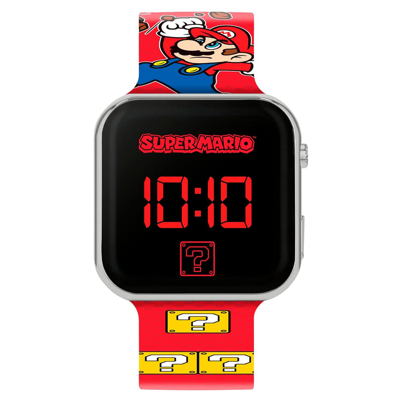 SUPER MARIO Boy's Digital Quartz Watch with Plastic Strap GSM4107, Red Printed, strap