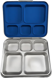 Stainless Steel Bento Lunch Box Leak-Resistant, Multi-Compartment Food Container Durable & Eco-Friendly Meal Prep Box for Kids & Adults Perfect for School, Office & Travel (purple) - Blue